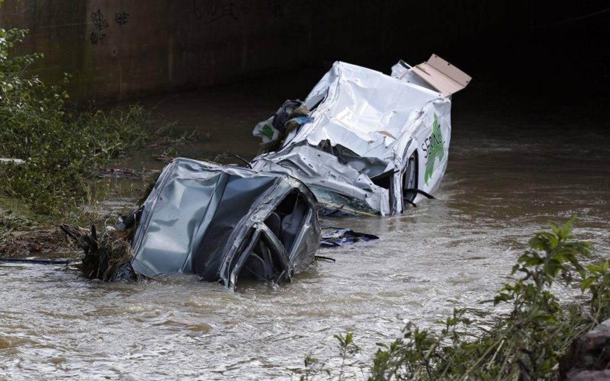 Accidentes provocados por las fuertes lluvias en Francia.