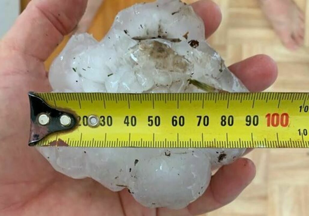 Cricket ball-sized hailstones destroy home