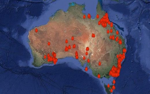 Mapa de incendios. Visitar https://myfirewatch.landgate.wa.gov.au/
