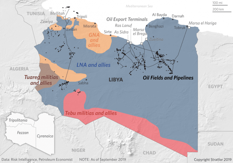 Libya map oil civil war