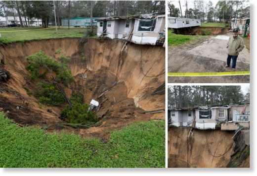 Giant sinkhole opens at Florida mobile home park