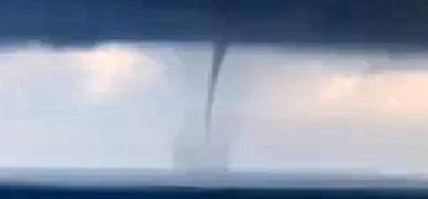 The water spout seen off the coast of Whakatāne this morning.