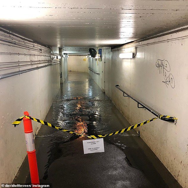 Flooding at Burnley Station, Melbourne