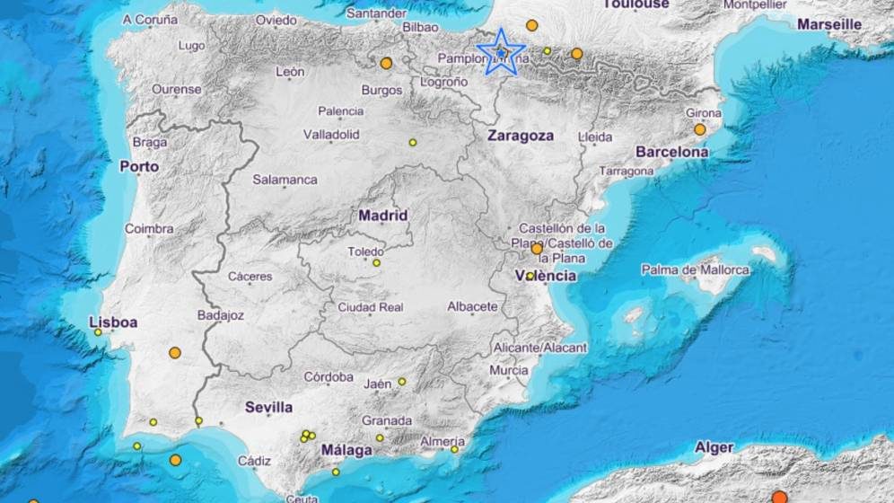 Registrado un ligero terremoto cerca de Pamplona