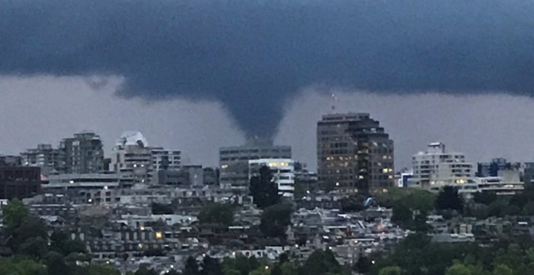 Funnel cloud spotted over Vancouver on May 12, 2020.