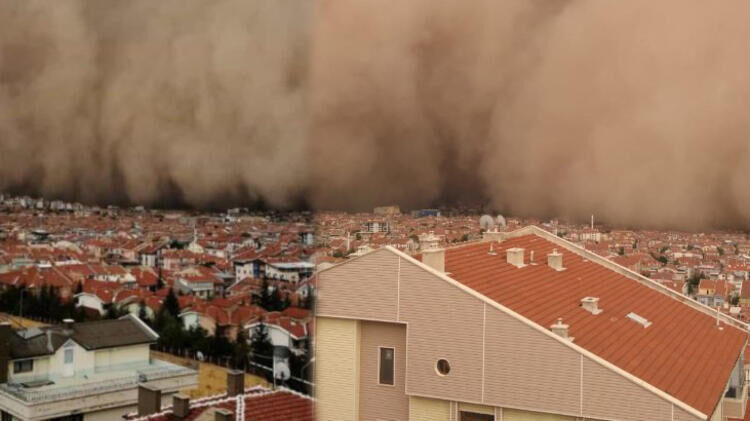 A rare sandstorm engulfed Polatlı and Haymana districts in the capital Ankara on Sept. 12 which left six people wounded.