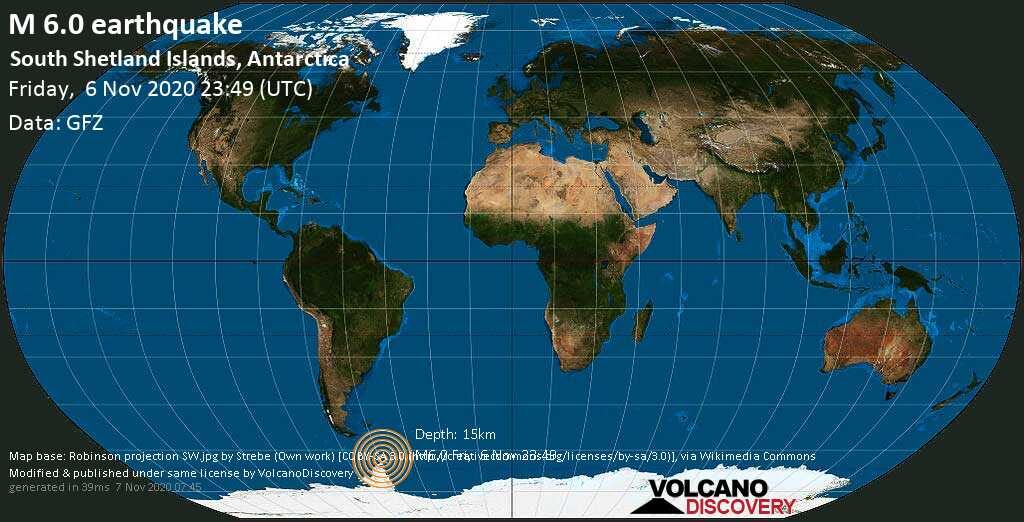 Antarctica earthquake map