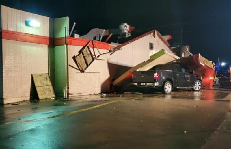 Storm damage in Arlington, Texas