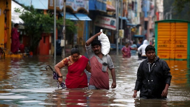 Heavy rains have already flooded parts of Chennai