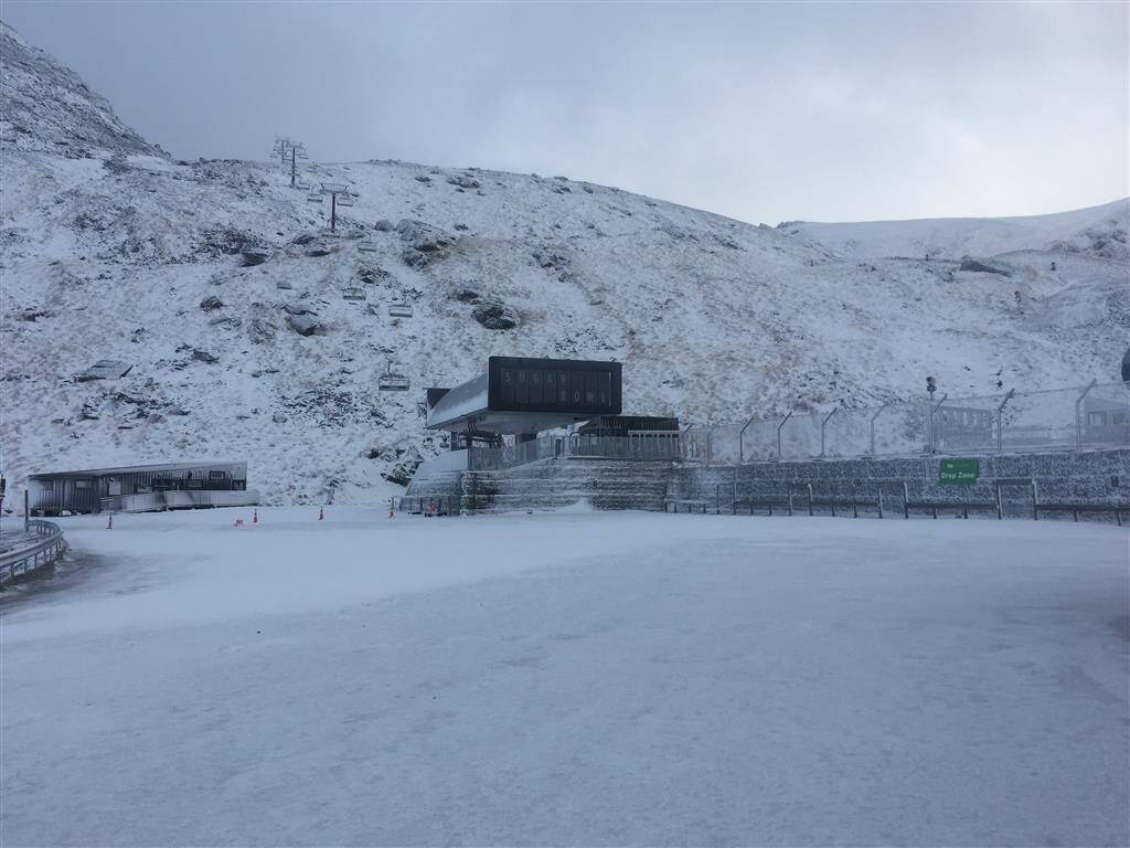 Snow at The Remarkables ski area this morning.