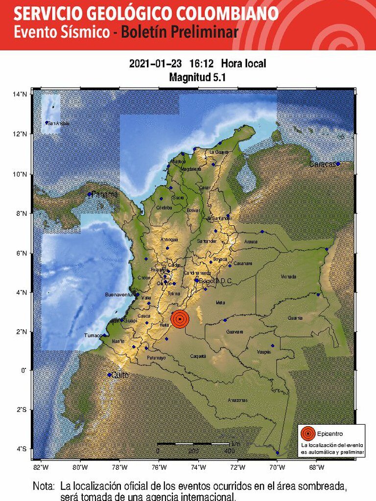 Fuerte,temblor,Colombia,magnitud de 5.1
