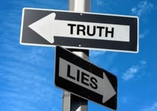 truth/lies street sign