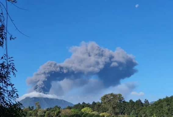 Volcán de Pacaya en actividad este 3 de marzo 2021.