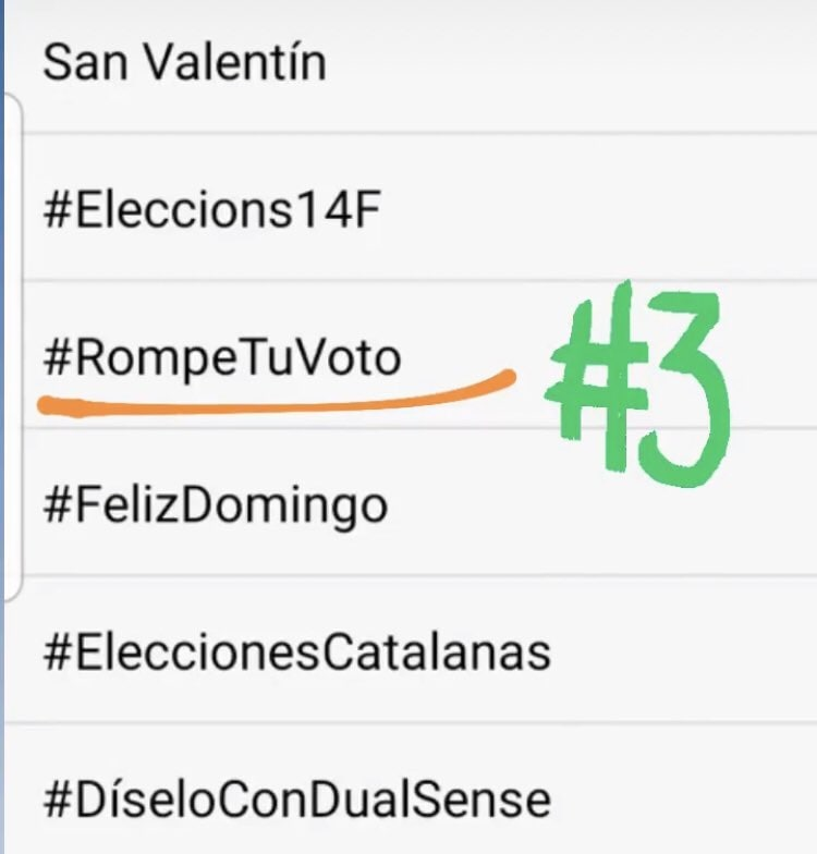 Captura de las tendencias en Twitter durante las pasadas elecciones catalanas.