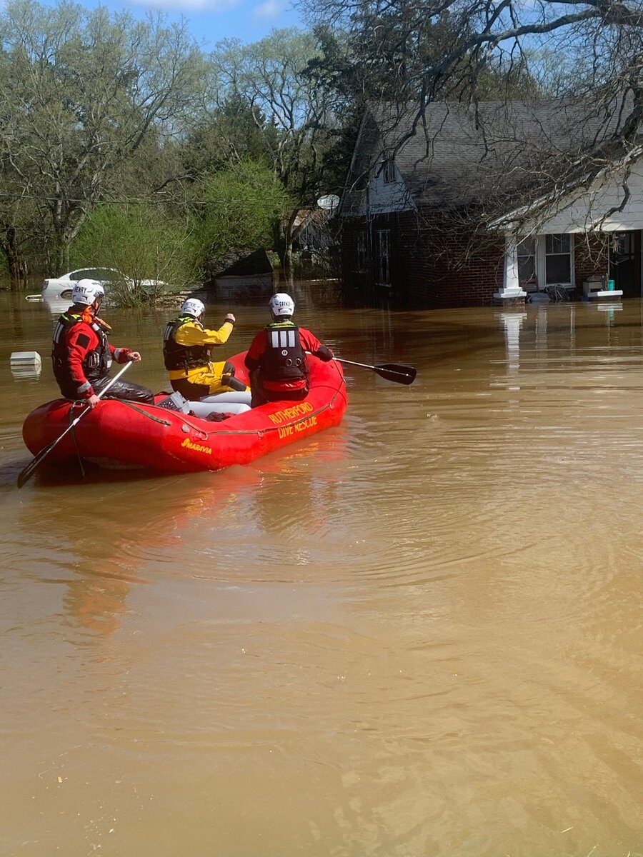 Flood rescues Rutherford County, Tennessee, March 2021.