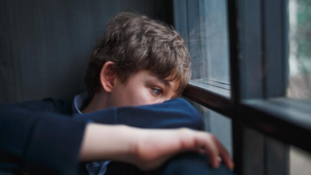 Student near window