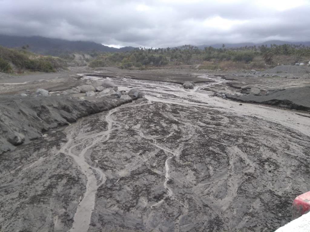 Lahar / mudflows in the Red Zone on the Windward side of St.Vincent and the Grenadines, from Georgetown to Owia, April 2021.
