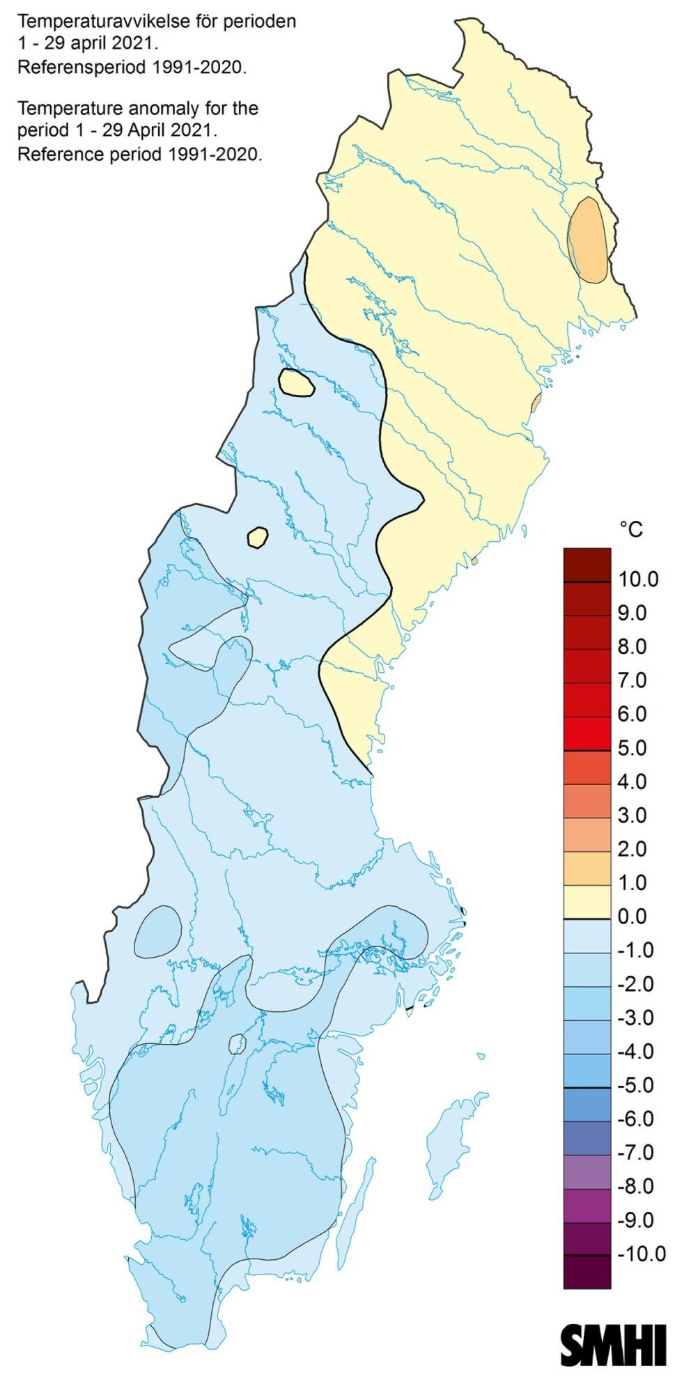 Sweden April temps