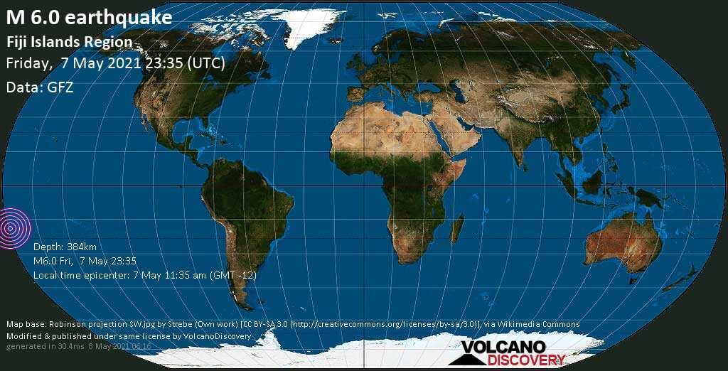 Fiji quake map