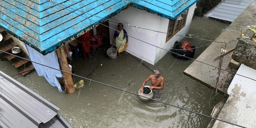 Houses are flooded due to the incessant rains