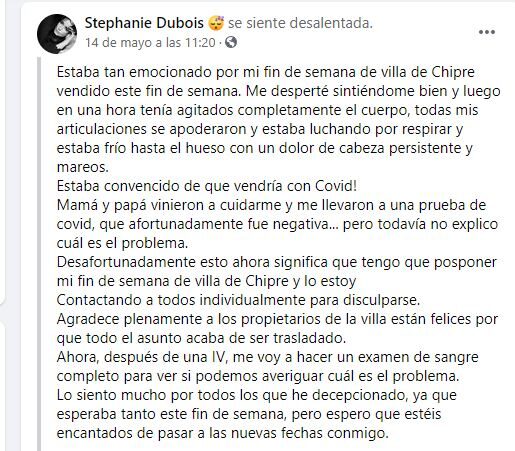 Clic para aumentar Relato Espantoso,muere,modelo artística,Stephanie Dubois,vacunarse,AstraZeneca
