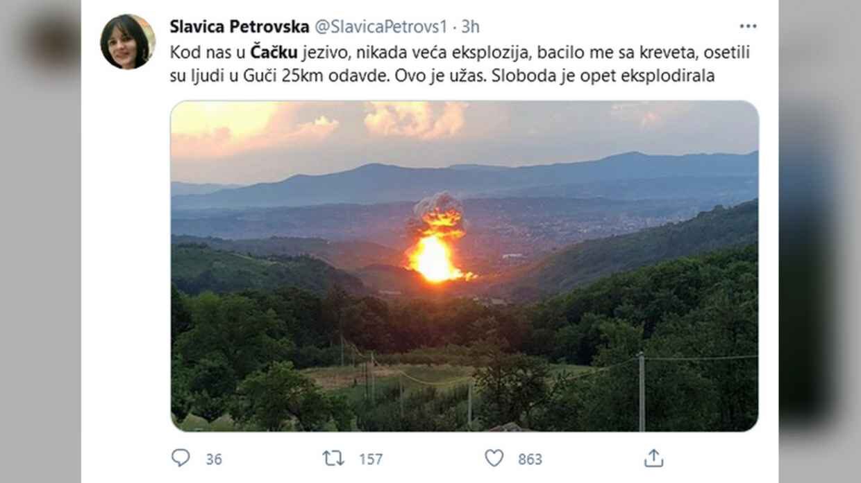 SlavicaPetrovs1 tweet ammunition factory explosion