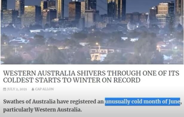 Western Australia cold