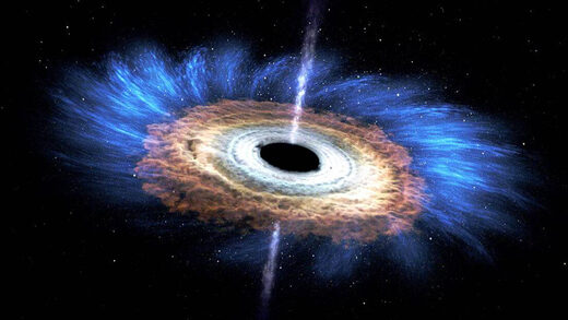 astrónomos,luz,detrás,agujero negro,supermasivo
