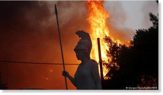 A major blaze threatened northern suburbs of the Greek capital