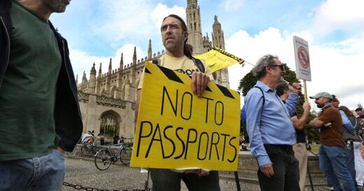 vaccine passport protester UK