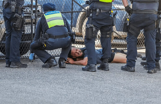Melbourne police protester arrest