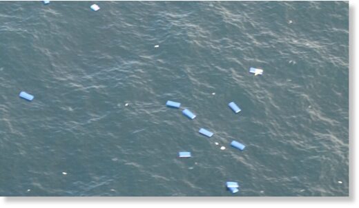 The containers were adrift approximately 69 kilometres west of Vancouver Island just before 3 p.m., according to U.S. officials.