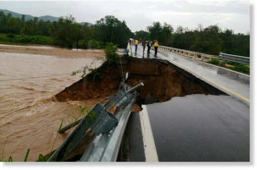 Highway damage at the Juluchuca bridge