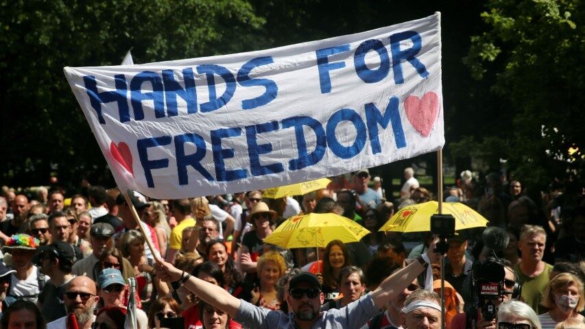 Clic para aumentar brussels demonstration covid