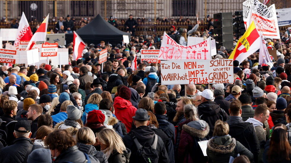 People protest against COVID-19 measures in Vienna, Austria