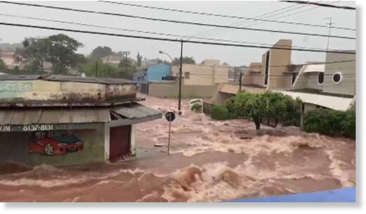 inundaciones repentinas,Barretos,Sao Paolo,Brasil