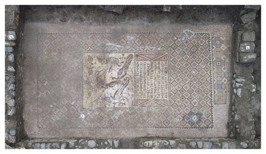 Antiguo mosaico de pavos reales,Mosaico del siglo VI,revelado,Turquía,durante,excavación