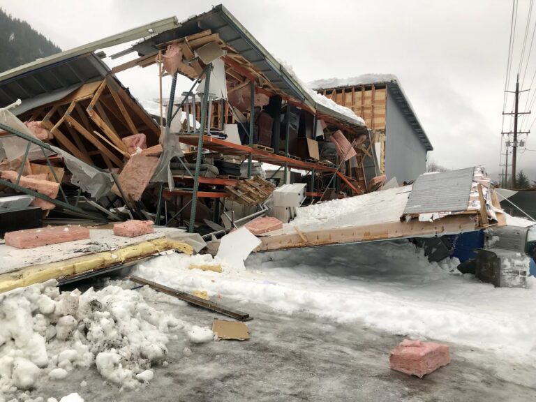 Clic para aumentar The roof at a commercial building in Lemon Creek collapsed Tuesday. No one was injured, officials said.