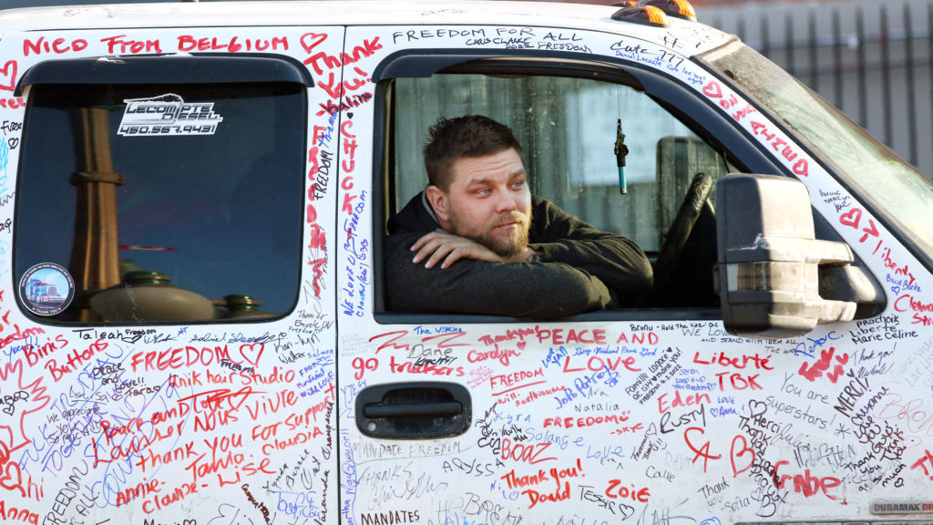 freedom convoy ottawa truck graffitti