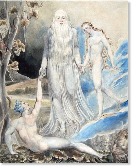 Angel of the Divine Presence Bringing Eve to Adam, by William Blake