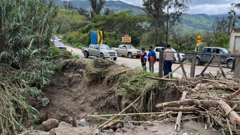 Flood damage in Girón, Azuay, Ecuador March 2022.