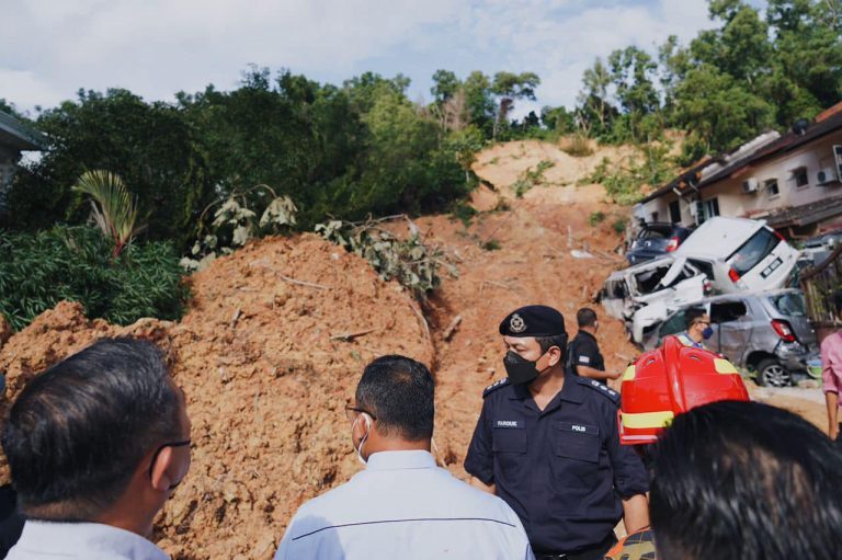 Landslide in Selangor, Malaysia, March 2022.
