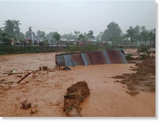 Floods and mudslides caused fatalities and severe damage in Barangay Bunga, Baybay City, province of Leyte, Eastern Visayas, Philippines, April 2022.