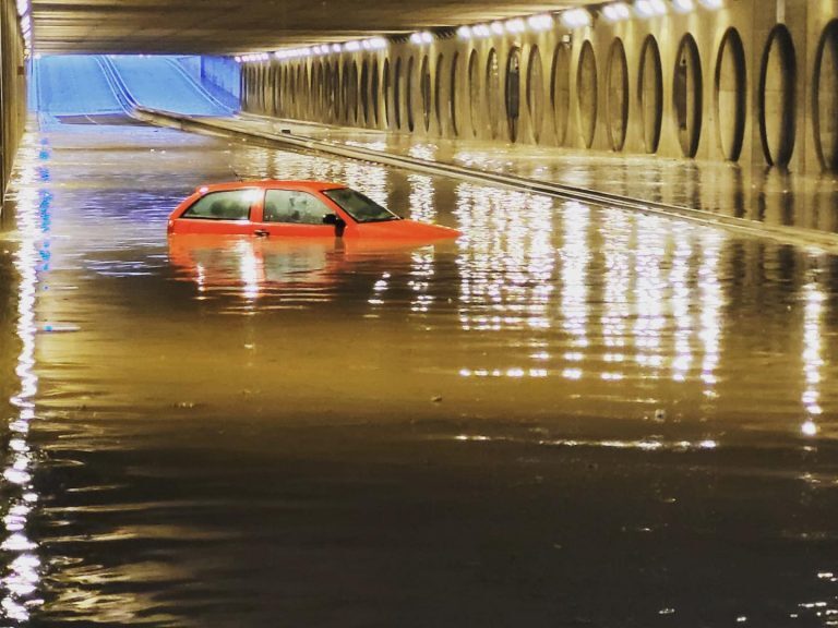 Flooded tunnel in Valencia, 03 May 2022.