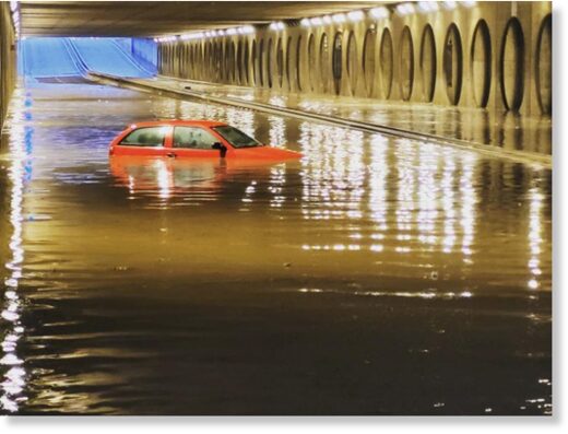 Flooded tunnel in Valencia, 03 May 2022.