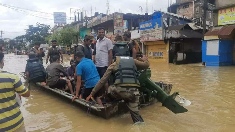 Flood rescue in Silchar Assam, India, June 2022
