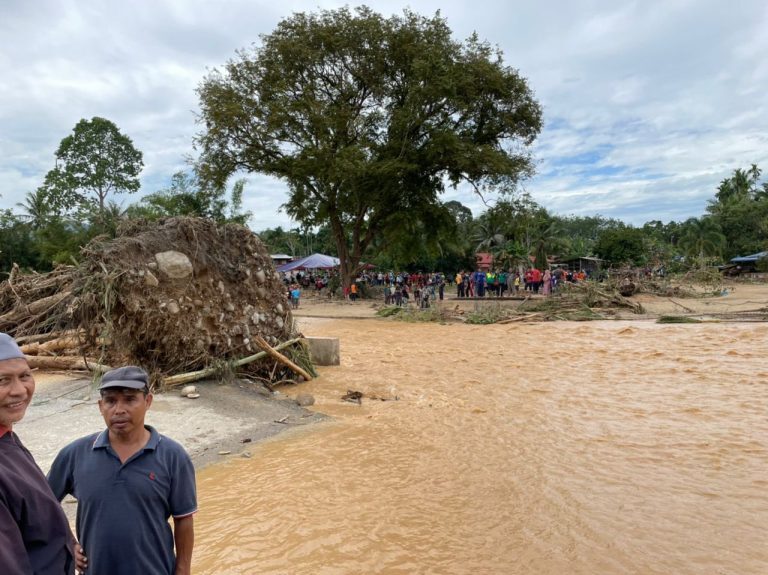 Flood damage in Baling, Kedah, Malaysia, July 2022