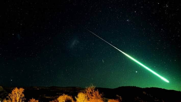 A meteor was captured in a Richmond resident's photo on Thursday evening, lighting up the sky green.