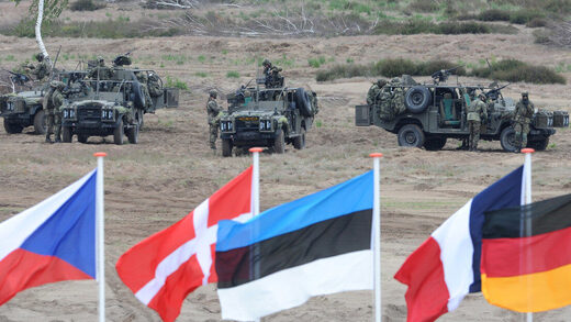 European flags NATO Tanks