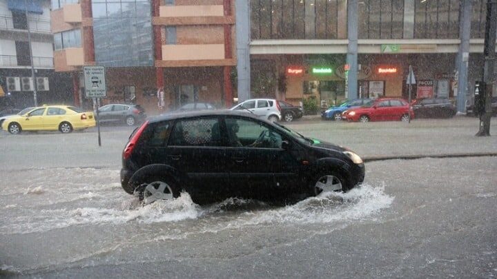 Many streets in Athens were flooded